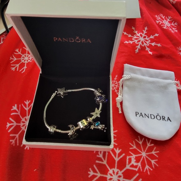 Pandora Silver Bracelet with Blue Charms - Picture 7 of 10